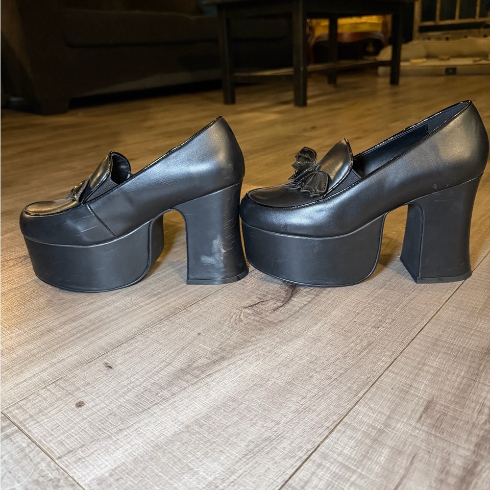 Strange Cvlt Banshee Loafer Heels – Black Vegan Leather - Picture 12 of 12